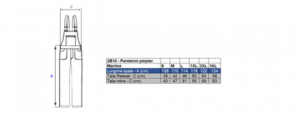 Costum salopeta cu pieptar Renania MAGNUS, tercot 65/35, 320gr/mp