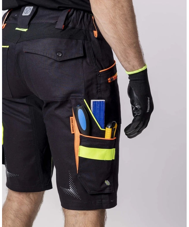 Pantaloni scurti de lucru Ardon CREATRON neon, 98% bumbac, 2% elastan, 250 gr/mp