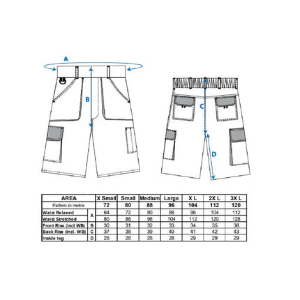 Pantaloni scurti de lucru Portwest TEXO CONTRAST TX14, 60% bumbac, 40% poliester, 245g