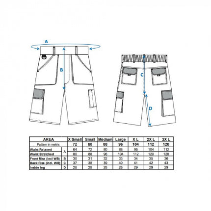Pantaloni scurti de lucru Portwest TEXO CONTRAST TX14, 60% bumbac, 40% poliester, 245g