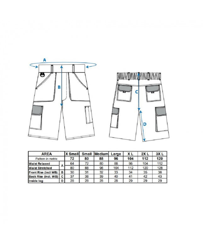 Pantaloni scurti de lucru Portwest TEXO CONTRAST TX14, 60% bumbac, 40% poliester, 245g