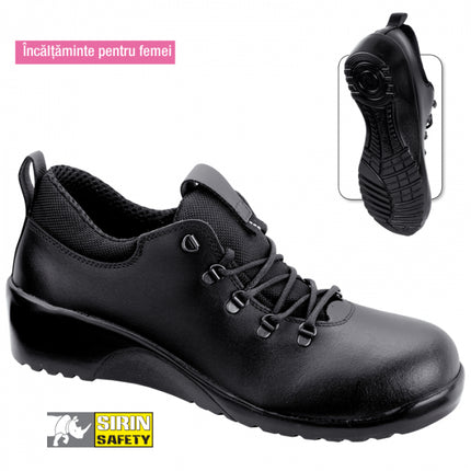 Pantofi de protectie dama Sirin DAPYX S2 SRC, bombeu metalic, fara lamela