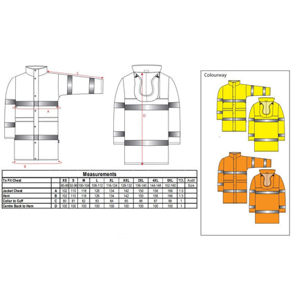 Pelerina de ploaie reflectorizanta Portwest H442, 100 cm, 100% poliester, 200 gr/mp