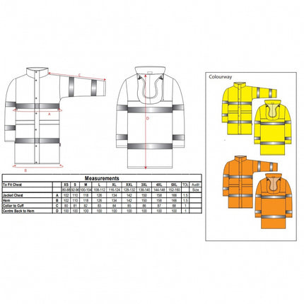 Pelerina de ploaie reflectorizanta Portwest H442, 100 cm, 100% poliester, 200 gr/mp