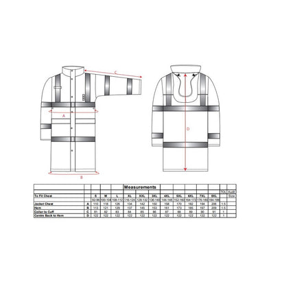 Pelerina de ploaie reflectorizanta Portwest H445, 122 cm, 100% poliester, 200 gr/mp
