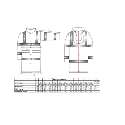 Pelerina de ploaie reflectorizanta Portwest H445, 122 cm, 100% poliester, 200 gr/mp