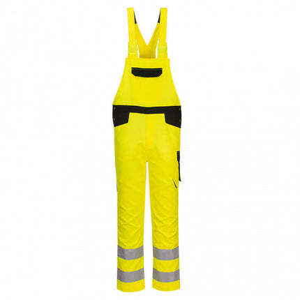 Pantaloni salopeta cu pieptar reflectorizanti Portwest PW2 PW244, 65% poliester, 35% bumbac, 245 gr/mp