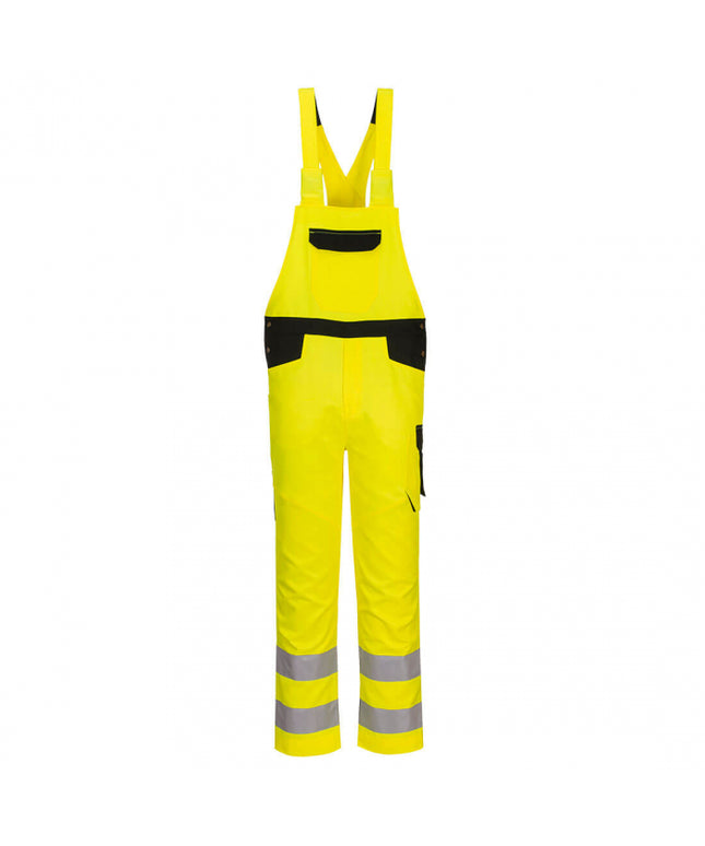 Pantaloni salopeta cu pieptar reflectorizanti Portwest PW2 PW244, 65% poliester, 35% bumbac, 245 gr/mp