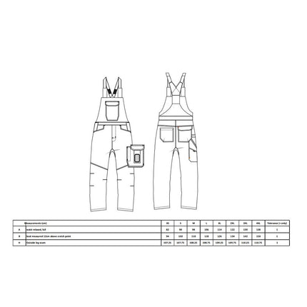 Pantaloni salopeta cu pieptar Portwest PW243 PW2, 65% poliester, 35% bumbac, 245g