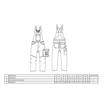 Pantaloni salopeta cu pieptar Portwest PW243 PW2, 65% poliester, 35% bumbac, 245g