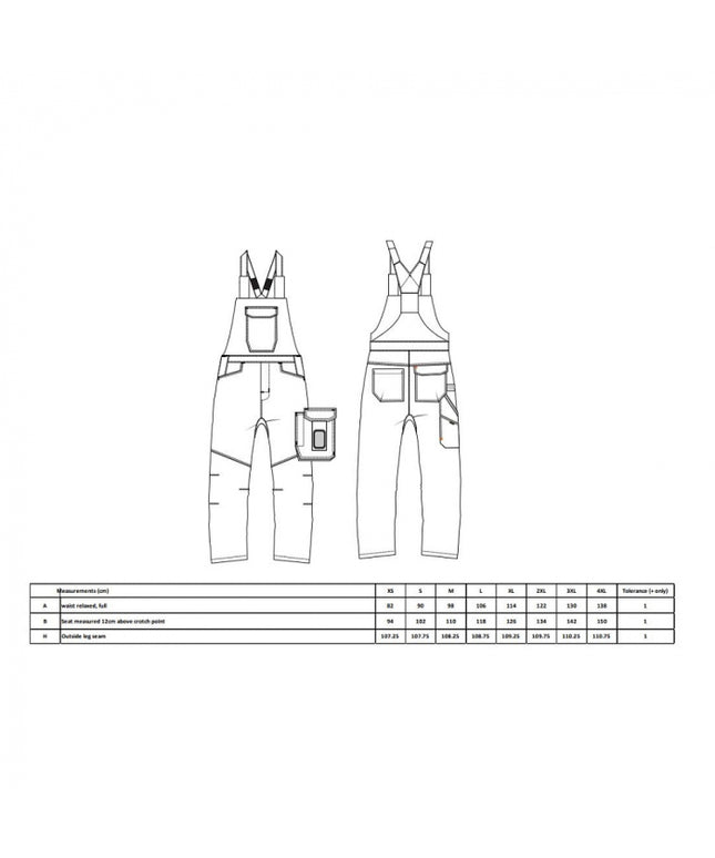 Pantaloni salopeta cu pieptar Portwest PW243 PW2, 65% poliester, 35% bumbac, 245g