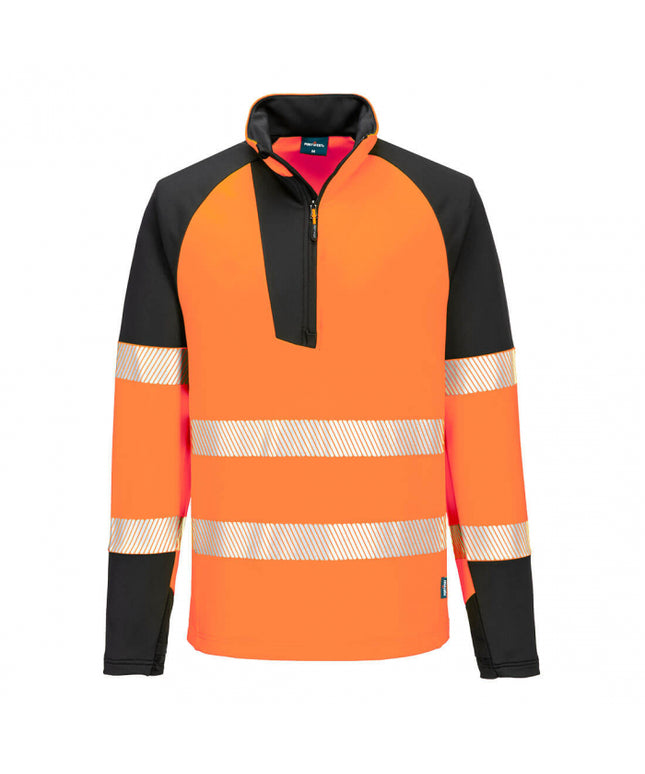 Jacheta de lucru cu benzi reflectorizante Portwest T172 PW3 Hi-Vis 1/4 Zip SWEATSHIRT, 92% poliester 8% elastan, 360g
