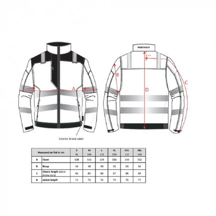 Jacheta de lucru reflectorizanta Portwest T500 PW3, 65% poliester, 35% bumbac, 300g