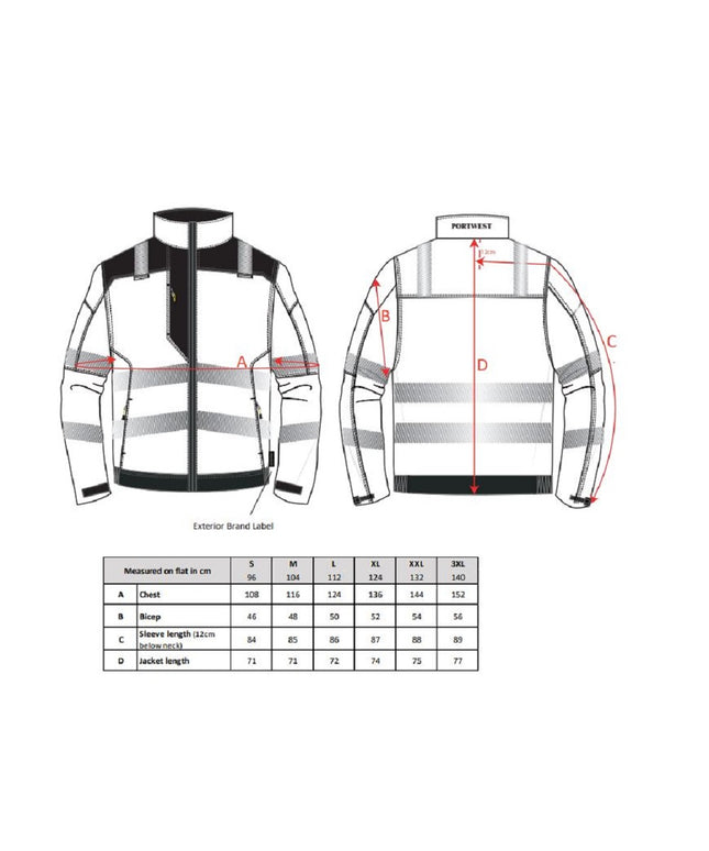 Jacheta de lucru reflectorizanta Portwest T500 PW3, 65% poliester, 35% bumbac, 300g