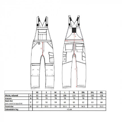 Pantaloni salopeta cu pieptar Portwest PW346 PW3, 65% poliester, 35% bumbac, 300g