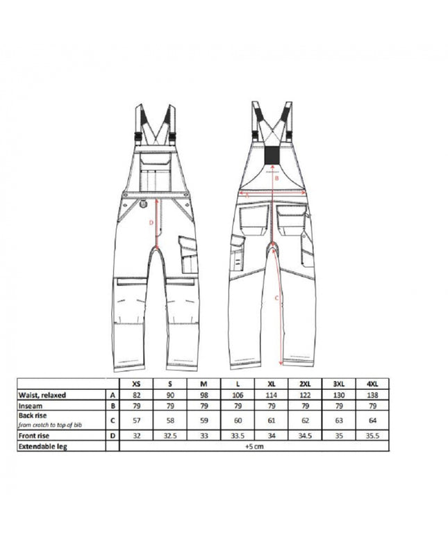 Pantaloni salopeta cu pieptar Portwest PW346 PW3, 65% poliester, 35% bumbac, 300g