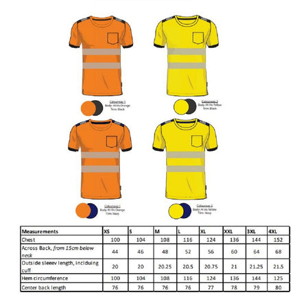 Tricou clasic reflectorizant Portwest T181 PW3, 55% bumbac, 45% poliester, 175g