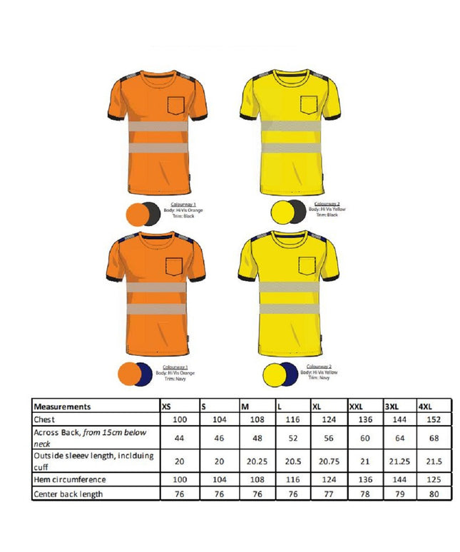 Tricou clasic reflectorizant Portwest T181 PW3, 55% bumbac, 45% poliester, 175g