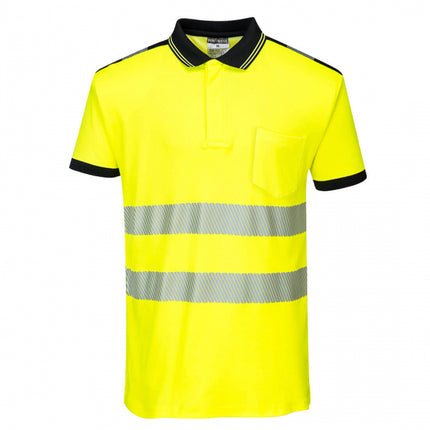 Tricou polo reflectorizant Portwest T180 PW3, 55% bumbac, 45% poliester, 175 gr/mp