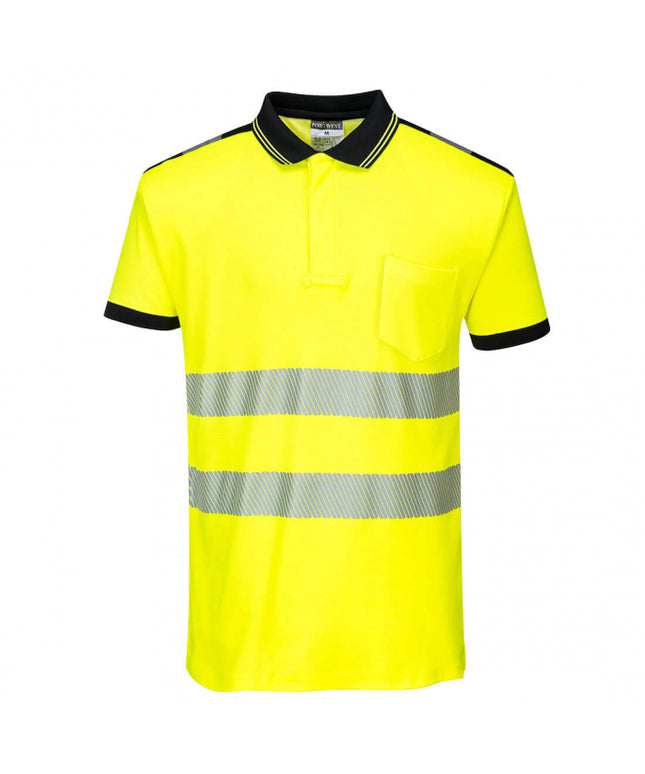 Tricou polo reflectorizant Portwest T180 PW3, 55% bumbac, 45% poliester, 175 gr/mp