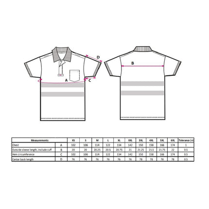 Tricou polo reflectorizant Portwest T180 PW3, 55% bumbac, 45% poliester, 175 gr/mp