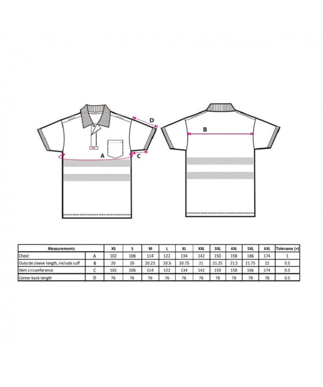 Tricou polo reflectorizant Portwest T180 PW3, 55% bumbac, 45% poliester, 175 gr/mp