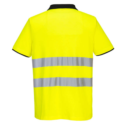 Tricou polo reflectorizant Portwest PW3 HIVIS S/S PW212, 55% bumbac, 45% poliester, 144 gr/mp