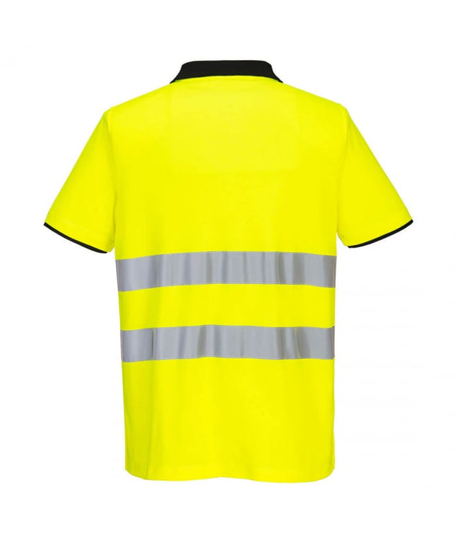 Tricou polo reflectorizant Portwest PW3 HIVIS S/S PW212, 55% bumbac, 45% poliester, 144 gr/mp