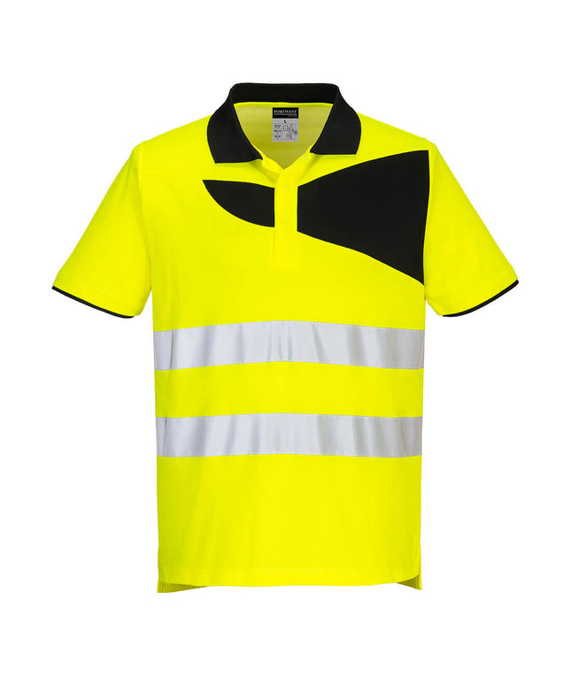 Tricou polo reflectorizant Portwest PW3 HIVIS S/S PW212, 55% bumbac, 45% poliester, 144 gr/mp