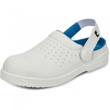 Saboti albi de protectie microfibra Cerva RAVEN SB, cu bombeu metalic