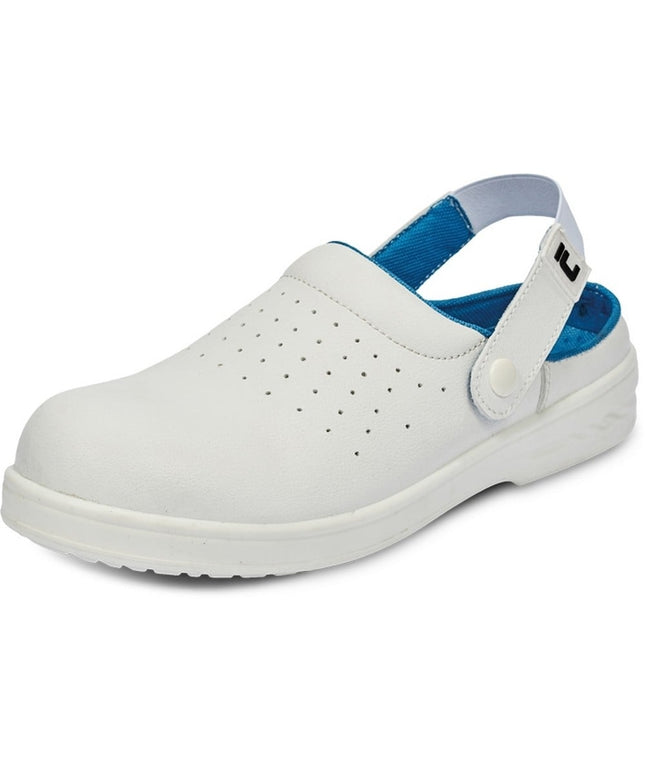 Saboti albi de protectie microfibra Cerva RAVEN SB, cu bombeu metalic