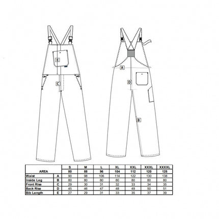 Pantaloni salopeta cu pieptar de lucru Portwest C881, 100% bumbac, 305g