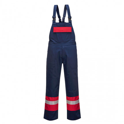 Pantaloni salopeta cu pieptar ignifugi Portwest BIZFLAME PLUS FR57, 99% bumbac, 1% fibra de carbon, 350g