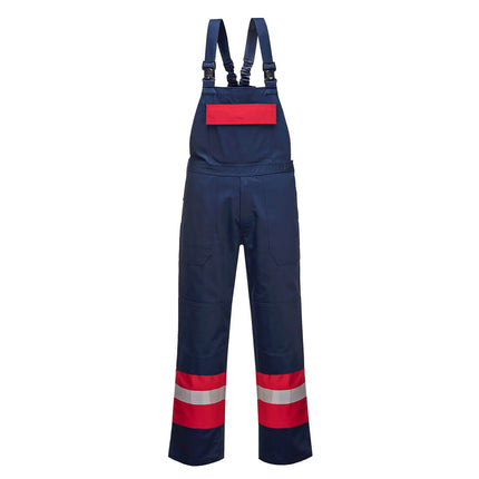 Pantaloni salopeta cu pieptar ignifugi Portwest BIZFLAME PLUS FR57, 99% bumbac, 1% fibra de carbon, 350g