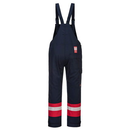 Pantaloni salopeta cu pieptar ignifugi Portwest BIZFLAME PLUS FR57, 99% bumbac, 1% fibra de carbon, 350g