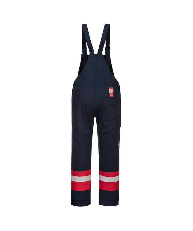 Pantaloni salopeta cu pieptar ignifugi Portwest BIZFLAME PLUS FR57, 99% bumbac, 1% fibra de carbon, 350g