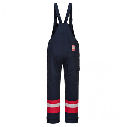 Pantaloni salopeta cu pieptar ignifugi Portwest BIZFLAME PLUS FR57, 99% bumbac, 1% fibra de carbon, 350g