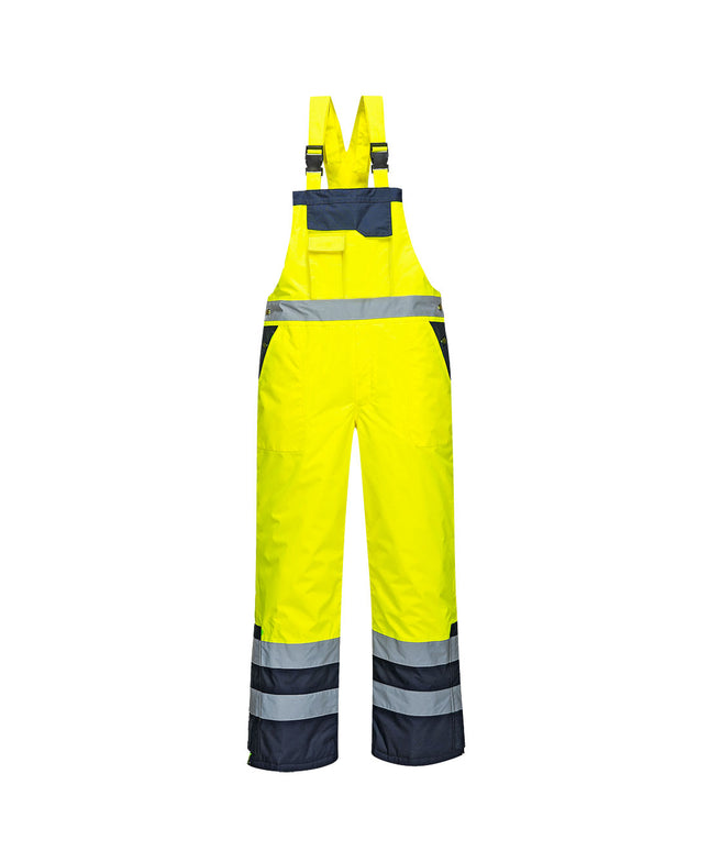 Pantaloni salopeta cu pieptar reflectorizanta Portwest CONTRAST S489, captusit, 100% poliester, 190 gr/mp