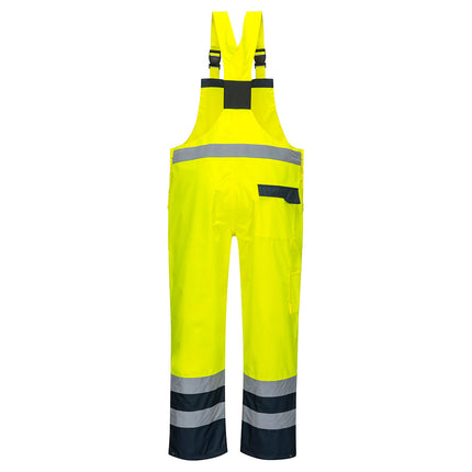 Pantaloni salopeta cu pieptar reflectorizanta Portwest CONTRAST S488, necaptusit, 100% poliester, 190 gr/mp