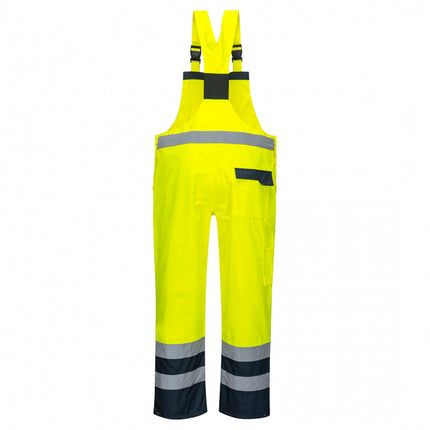 Pantaloni salopeta cu pieptar reflectorizanta Portwest CONTRAST S488, necaptusit, 100% poliester, 190 gr/mp