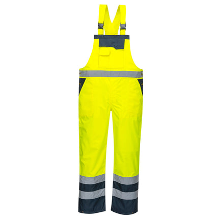 Pantaloni salopeta cu pieptar reflectorizanta Portwest CONTRAST S488, necaptusit, 100% poliester, 190 gr/mp