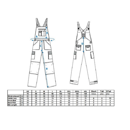 Pantaloni salopeta cu pieptar Portwest TEXO CONTRAST TX12, 60% bumbac, 40% poliester, 245g
