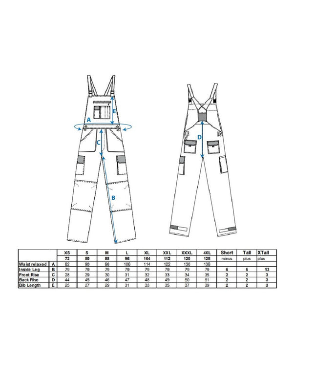 Pantaloni salopeta cu pieptar Portwest TEXO CONTRAST TX12, 60% bumbac, 40% poliester, 245g
