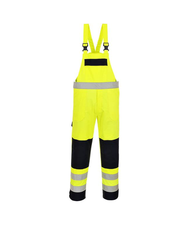Pantaloni salopeta cu pieptar reflectorizanti ignifugi Portwest MULTI-NORM FR63, 99% bumbac, 1% fibra de carbon, 345g