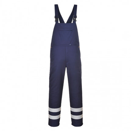 Pantaloni salopeta cu pieptar Portwest IONA S916, cu benzi reflectorizante, 65% poliester, 35% bumbac, 245g