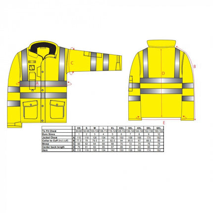 Scurta de iarna reflectorizanta Portwest TRAFFIC 7IN1 S427, 100% poliester, 190 gr/mp