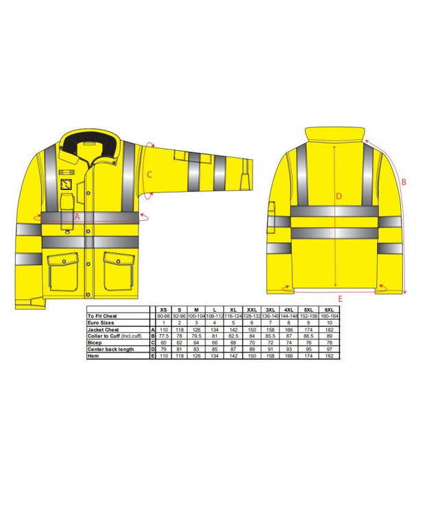 Scurta de iarna reflectorizanta Portwest TRAFFIC 7IN1 S427, 100% poliester, 190 gr/mp