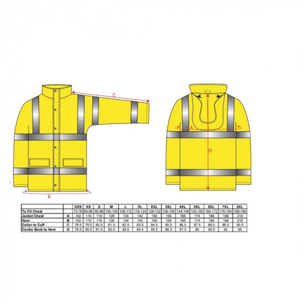 Scurta de iarna reflectorizanta Portwest TRAFFIC S460, 100% poliester, 190 gr/mp