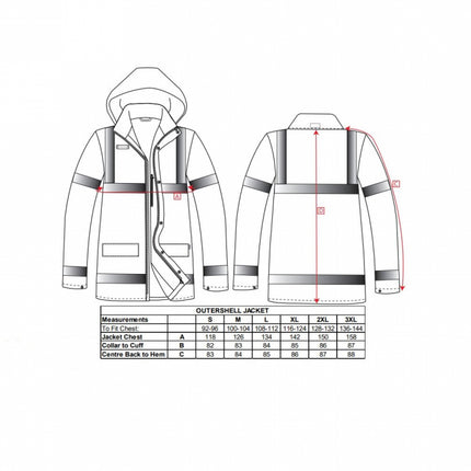 Scurta de iarna vatuita Portwest TRAFIC IONA 3IN1 S431, cu benzi reflectorizante, 10% poliester, 190g