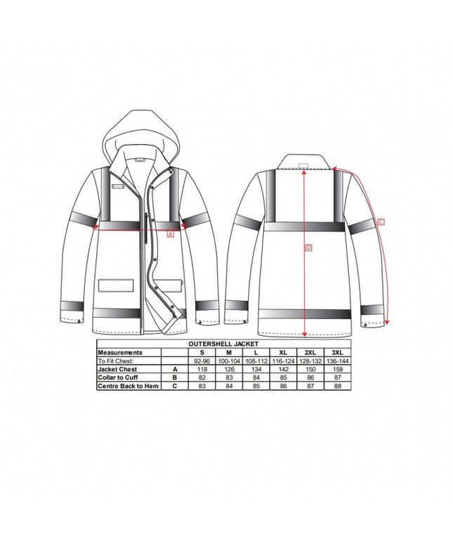 Scurta de iarna vatuita Portwest TRAFIC IONA 3IN1 S431, cu benzi reflectorizante, 10% poliester, 190g
